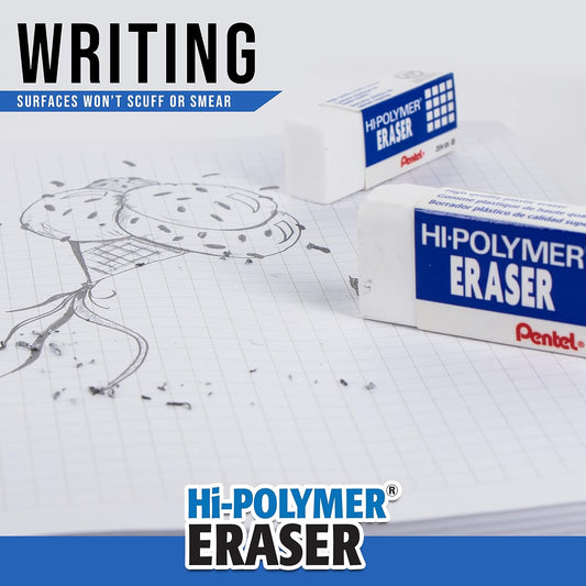 Pentel Hi-Polymer Block Eraser,Small,10 Pack Erasers