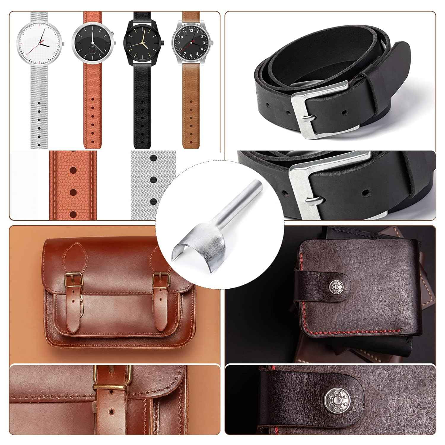 Half-round cutter punch used on leather straps and small leather accessories