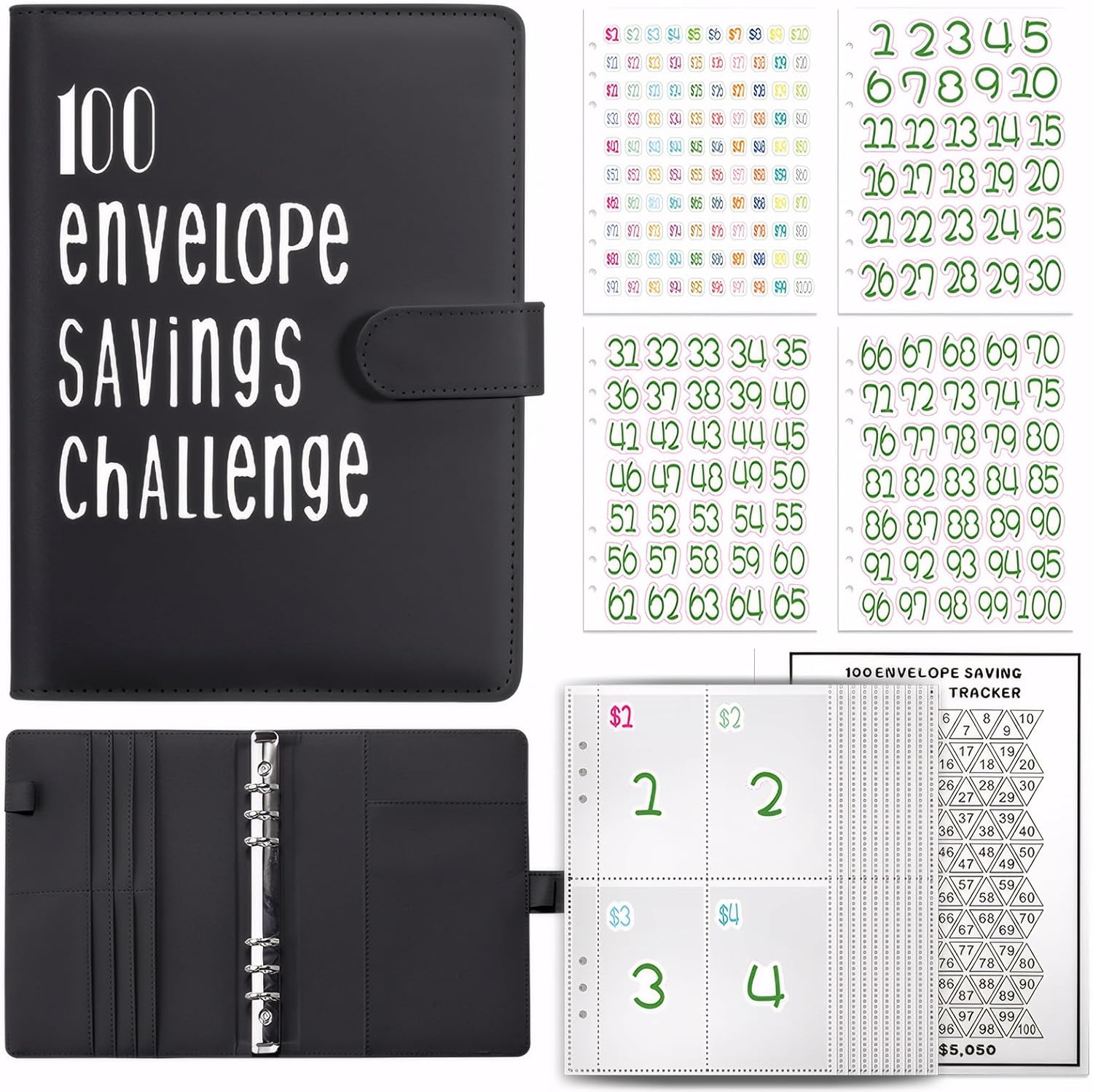 100 Day Challenge A5 Money Saving Budget Binder Black