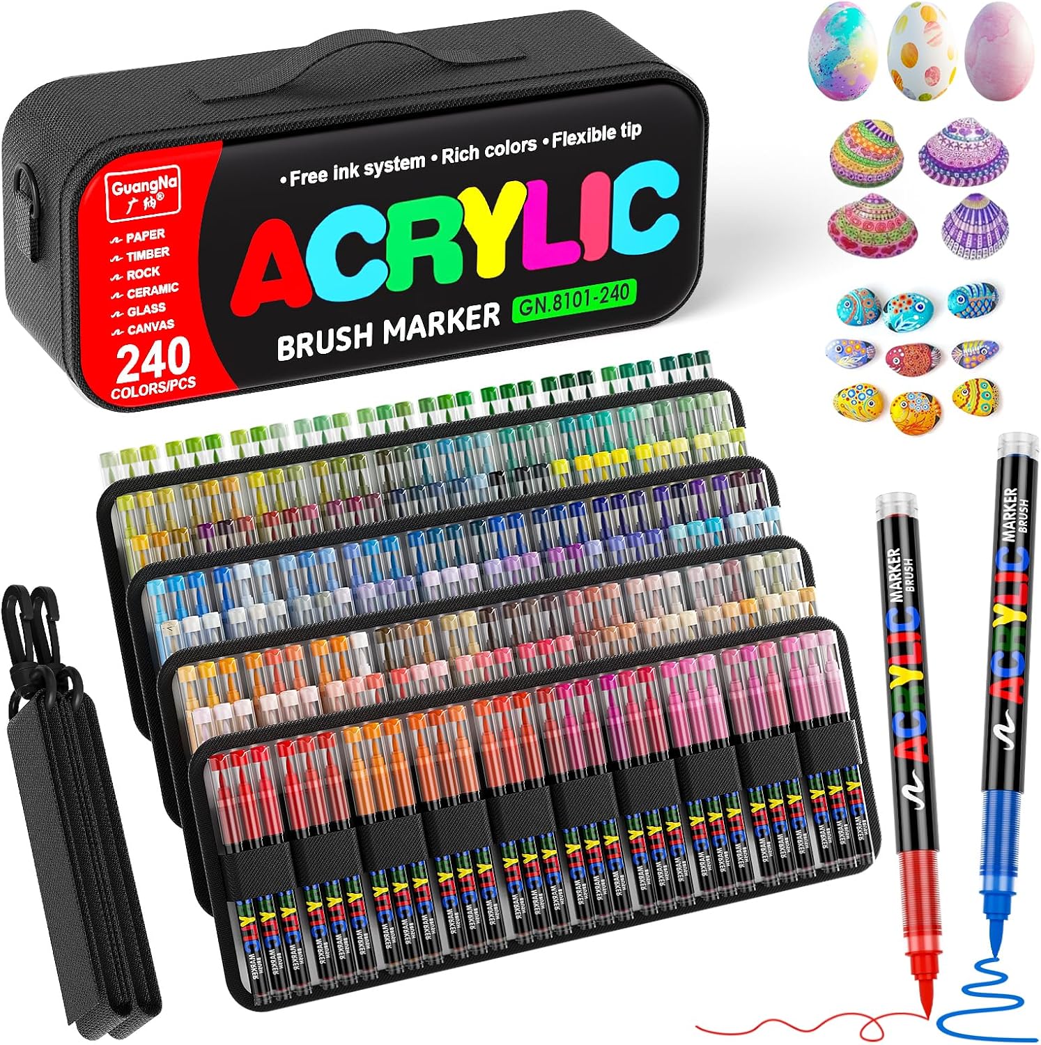 Lyuvie Set di 120 pennarelli acrilici a base d'acqua, pennarelli permanenti per pittura su roccia, pietra, legno, carta, tessuto, ciottoli, vetro, plastica Lyuvie Set di 120 pennarelli acrilici a base d'acqua, pennarelli permanenti per pittura su roccia, pietra, legno, carta, tessuto, ciottoli, vetro, plastica