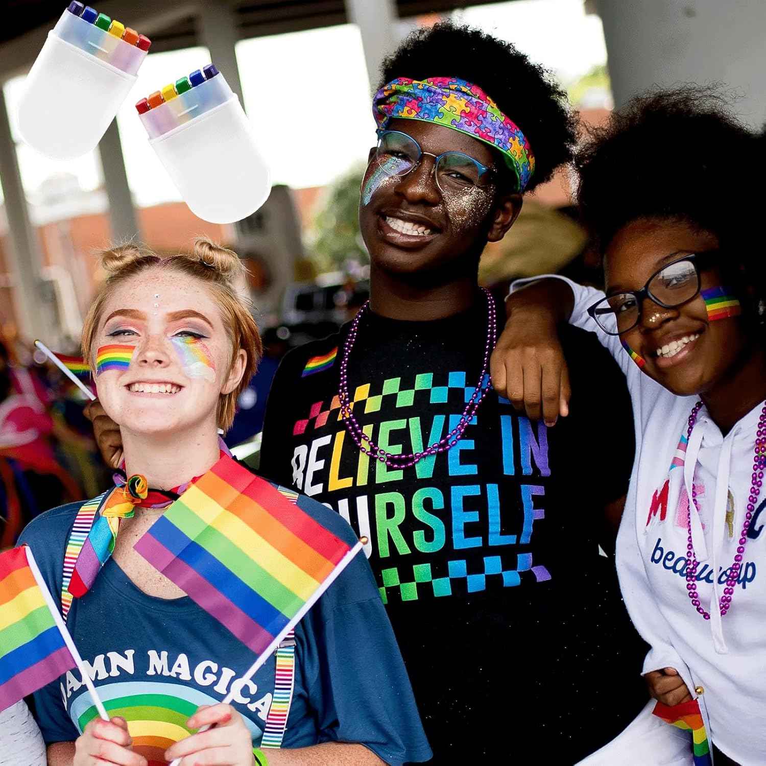 6Pcs Pride Rainbow Face Body Paint Kit Crayon