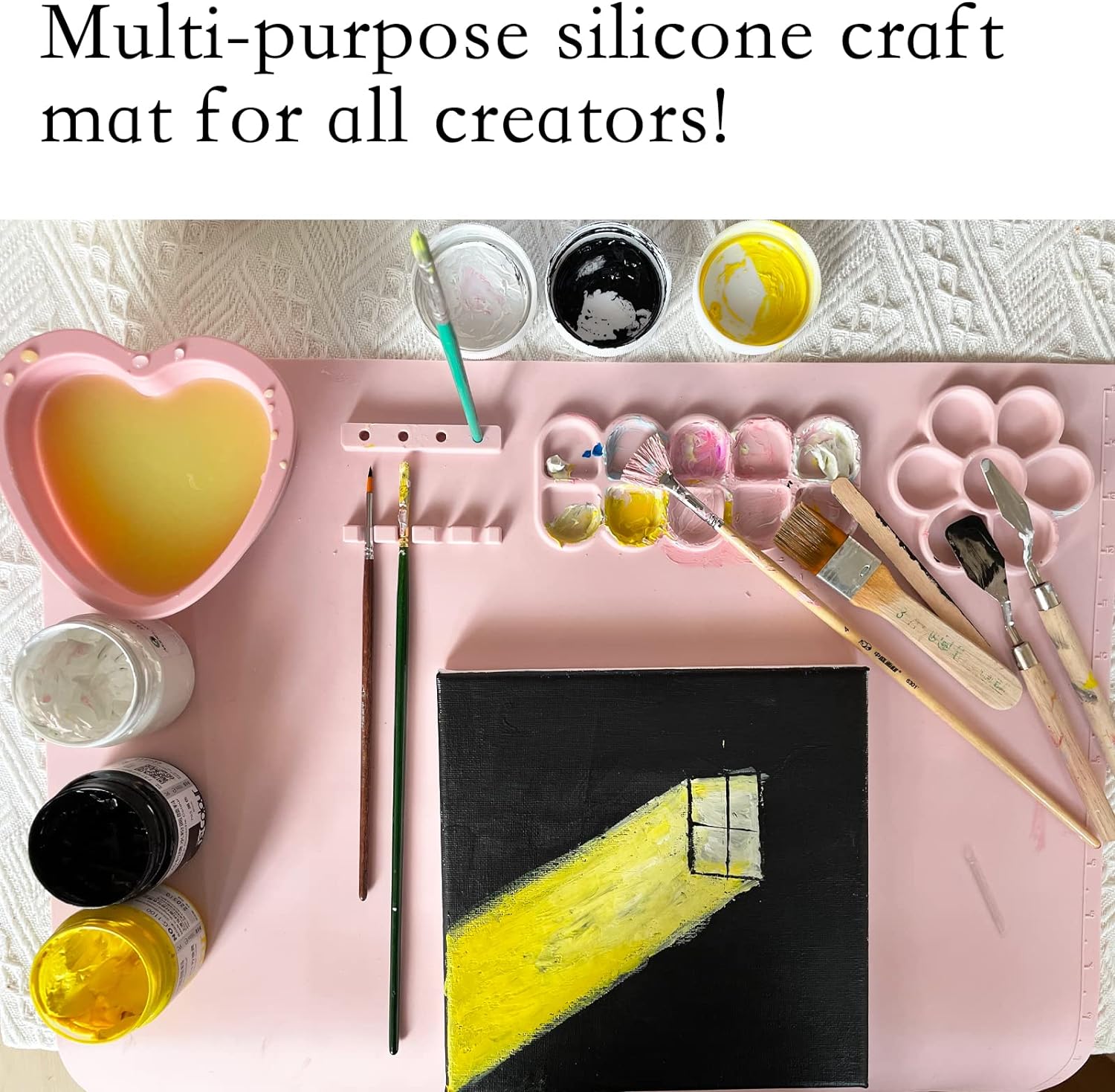 Slcone Pantng Mat, Slcone Craft Mat Wth Cup 20"X17" Slcone Art