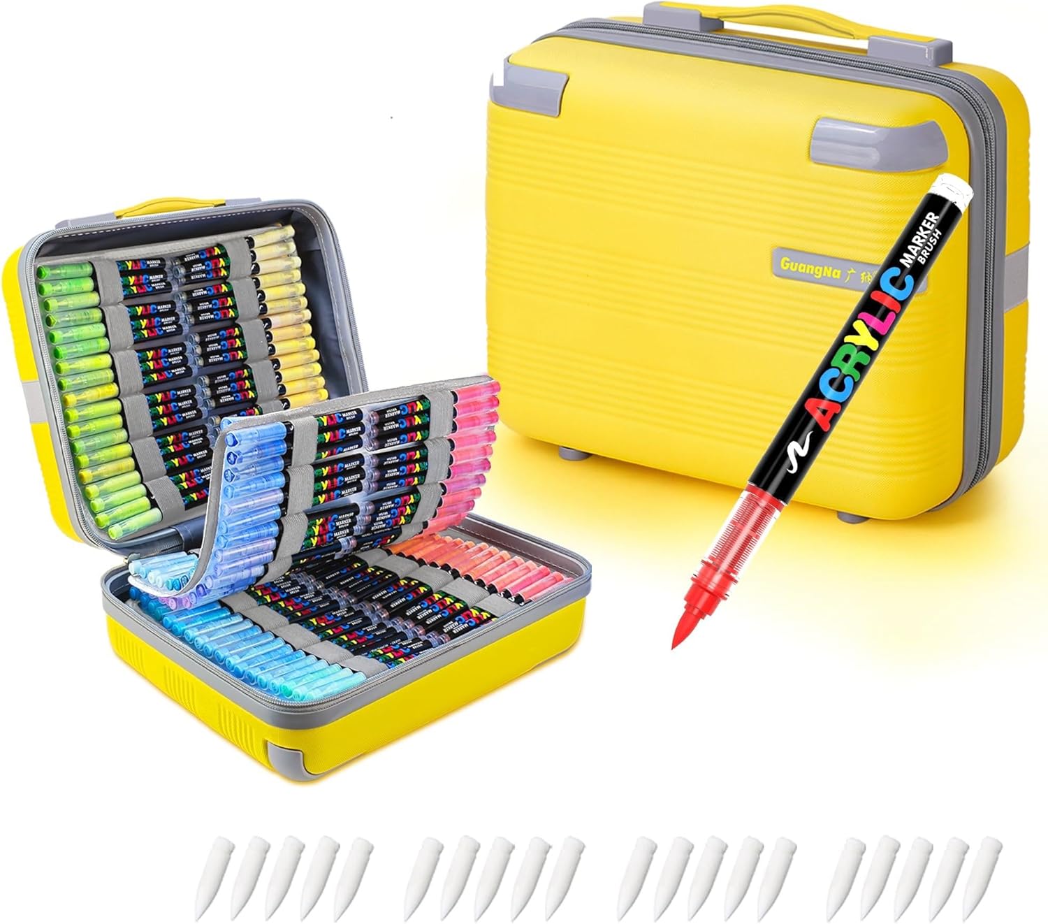 Guangna 8101 Acrylic Marker Set 360 Colors – Soft Brush Tip