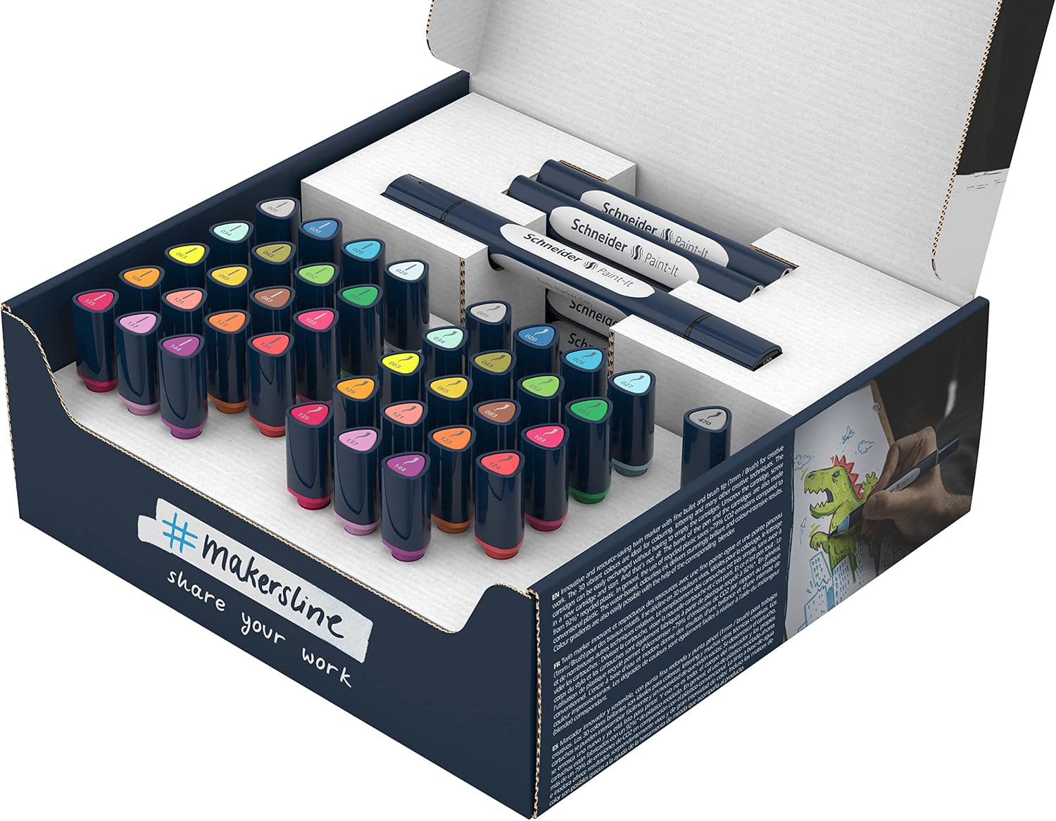 Schneider Twin Marcador Paint-It 040 Pincel y Punta Redonda 20 Colores (52 Piezas)