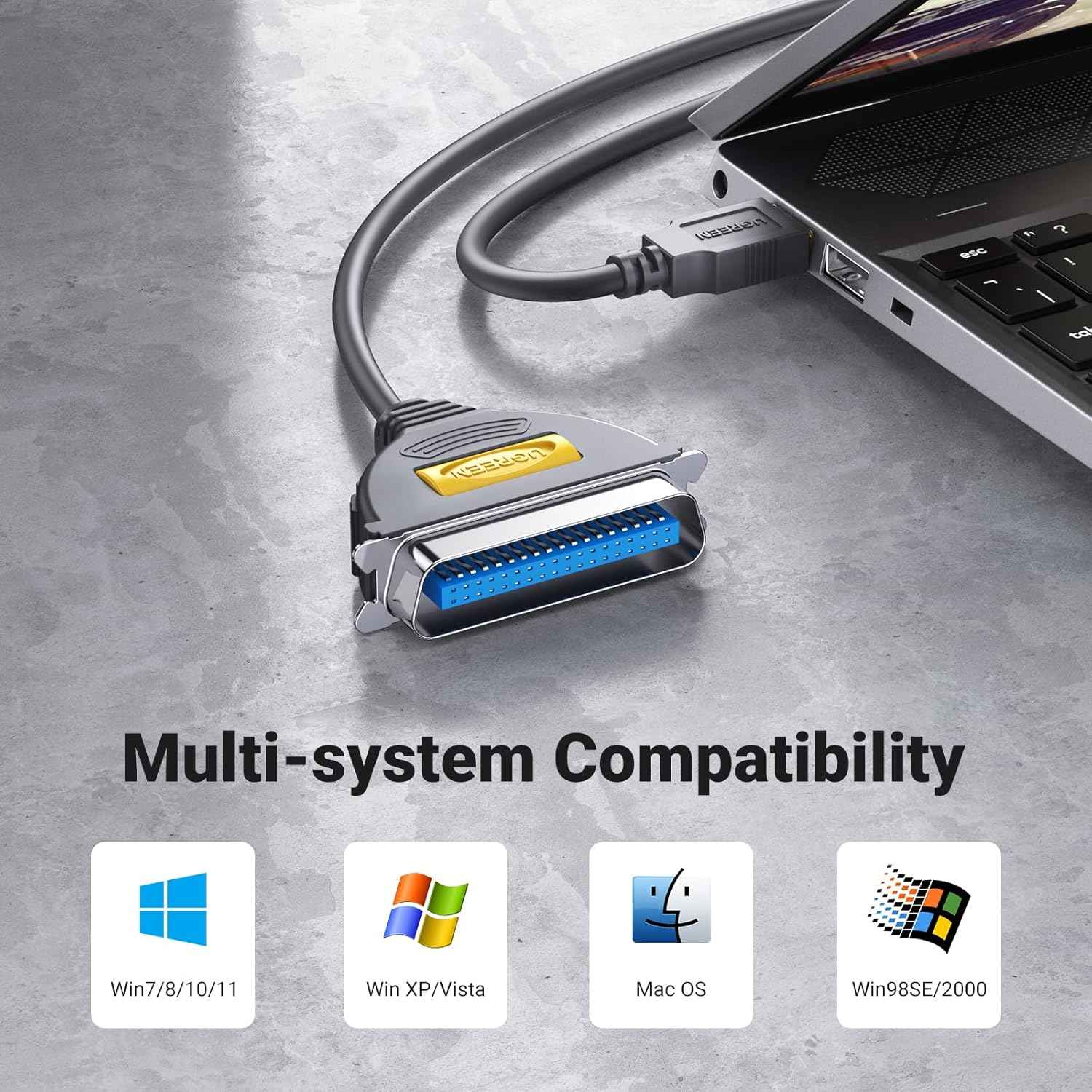 Cabo de Impressora USB para Porta Paralela 2M UGREEN para Impressora A