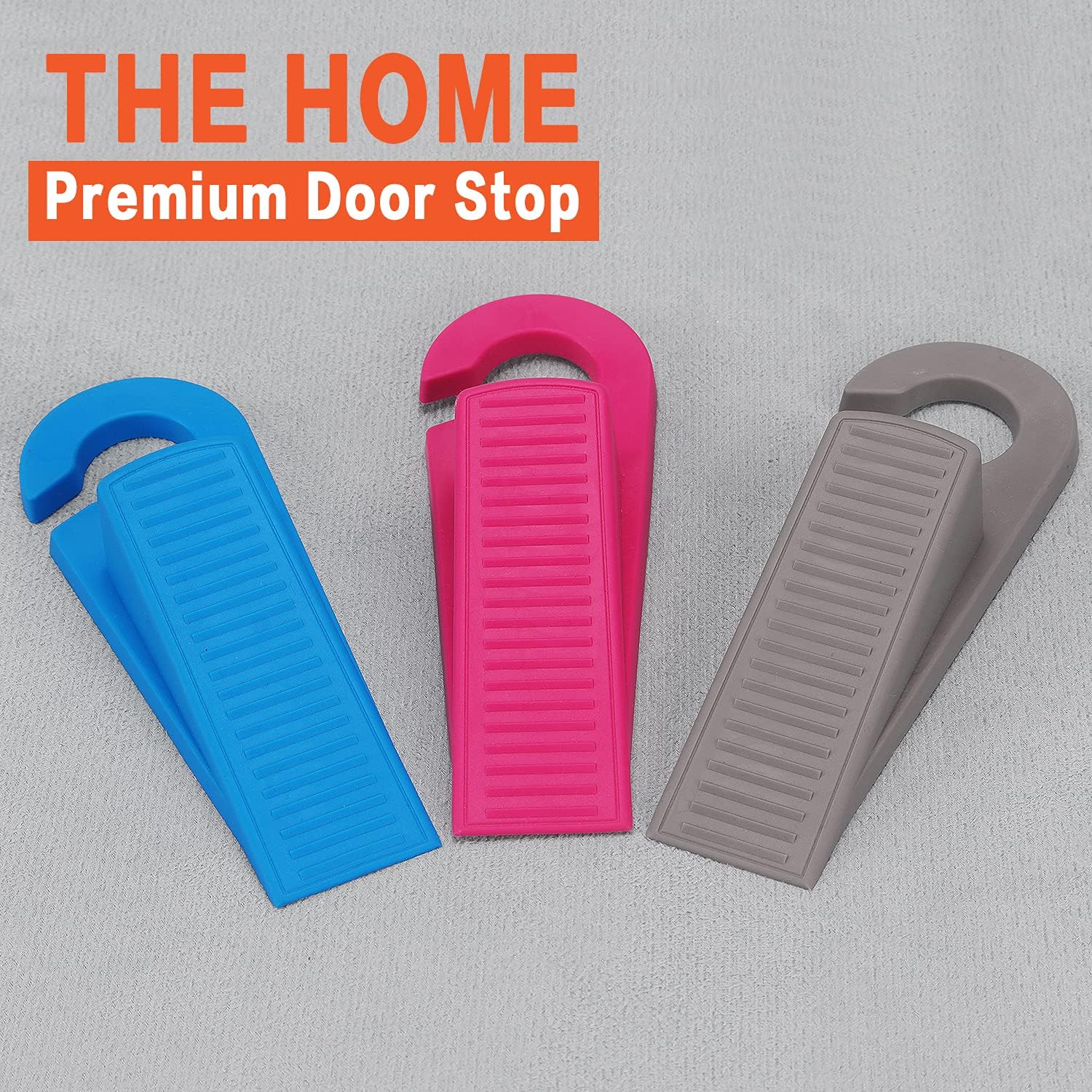 3 Pack Rubber Hook Type Door Stoppers 1 Inch Thick