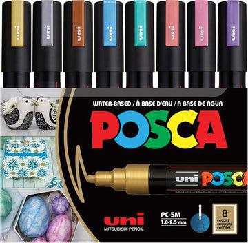 Marker do malowania Uni Posca PC-5M - Średni grot - 8 metalicznych kolorów
