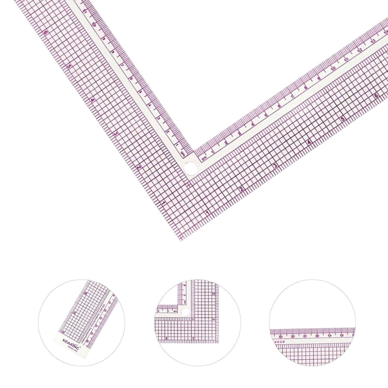 12 Inch Plastic L-Square Sewing Ruler for Pattern Making,Fabric Sewing