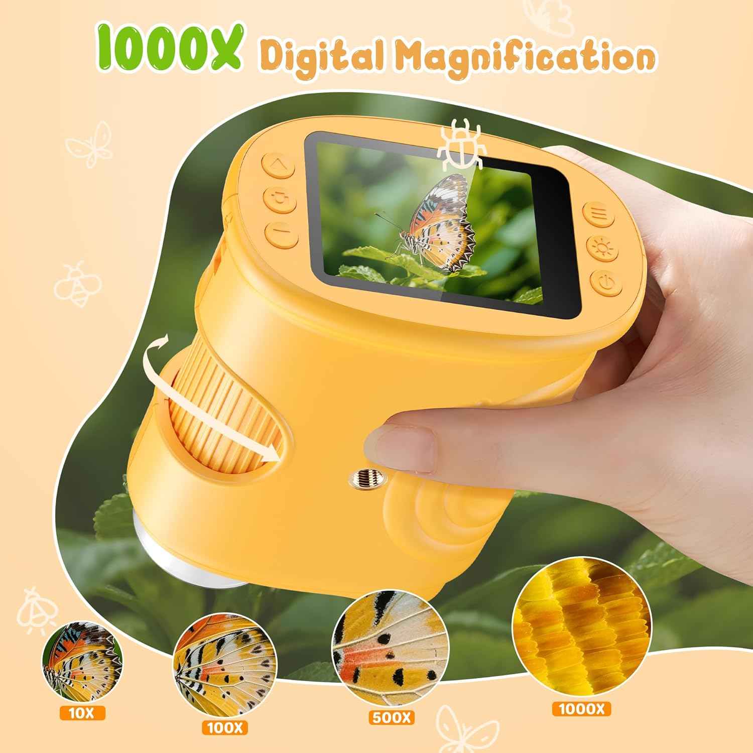 1000X Handheld Digital Microscope for Kids