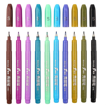 MAIKE Felt Tip Brush Calligraphy Pen 10 Colors