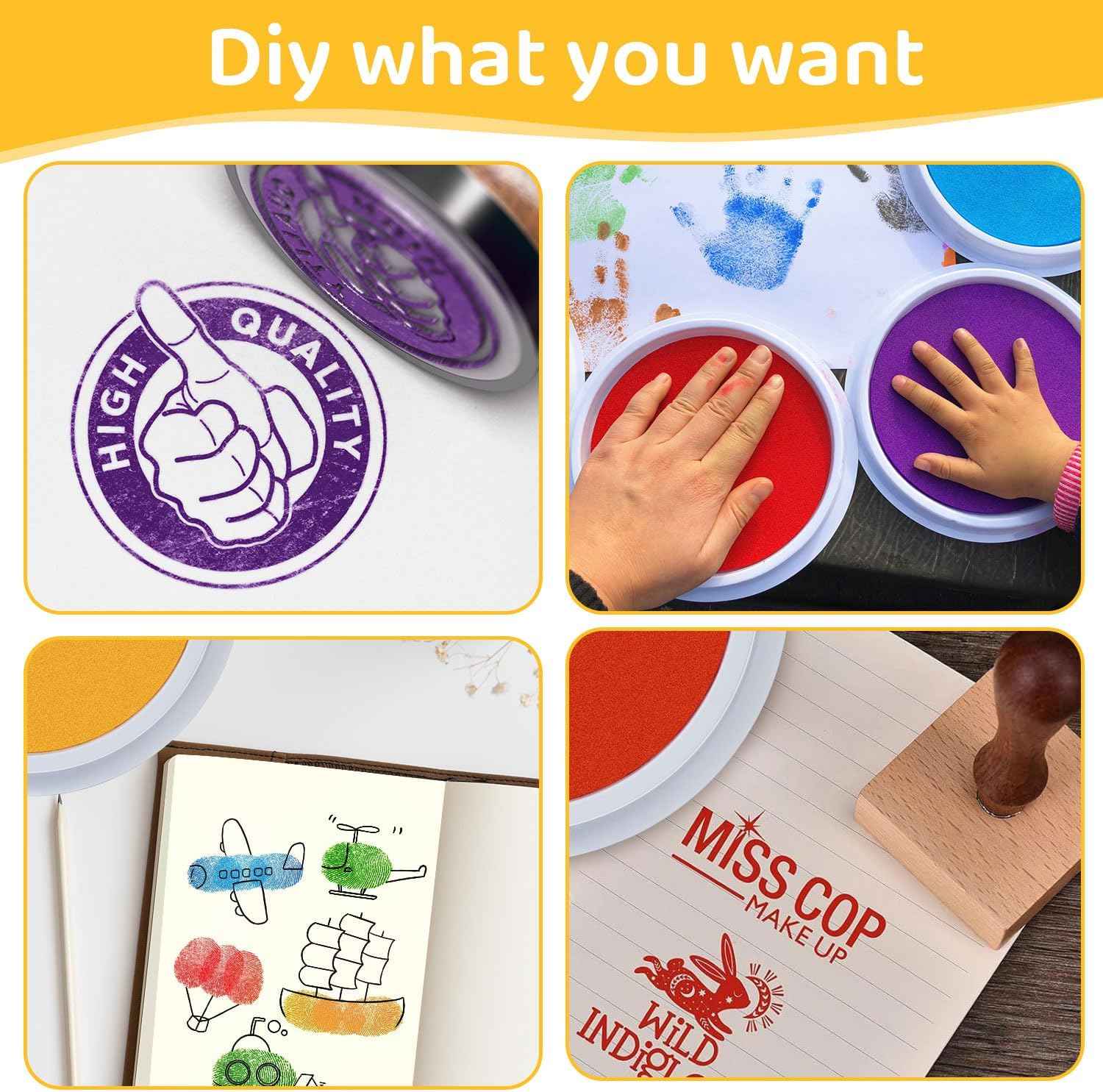 18CM 7-inch Large Washable Ink Pads 8 Colors for Handprint Scrapbook