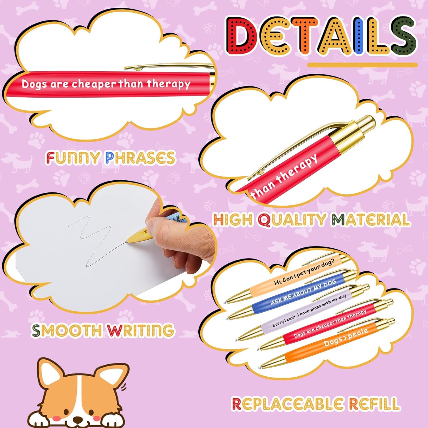 10pcs Dog Lovers Ballpoint Pen Set