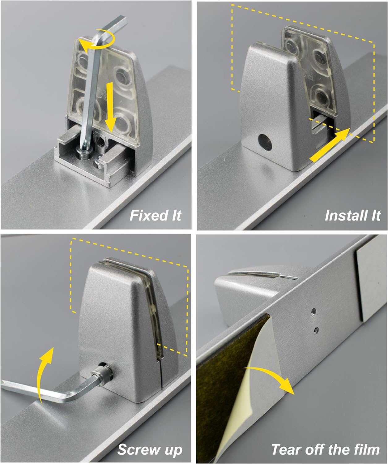 2Pcs Sneeze Guard Support Clamp with Steady Freestanding Stand Base
