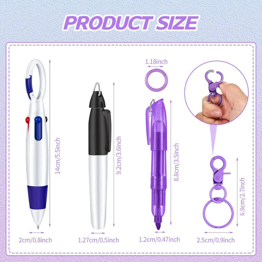 Nurse Ballpoint Highlighter Marker Pen Set with Keychain Clip