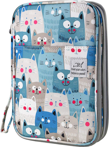 Cat Pattern 192 Slots Colored Pencil Case A