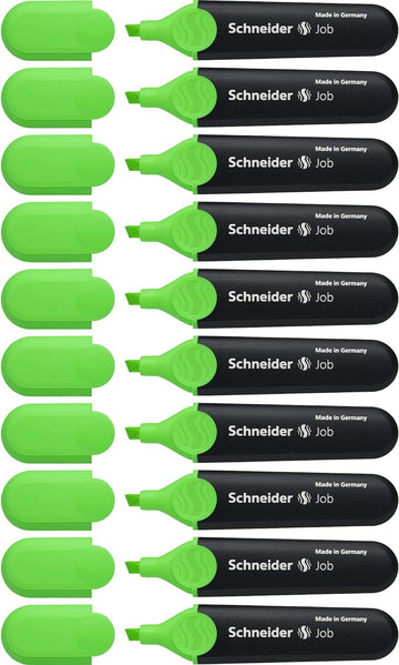 Schneider Job Highlighter,Chisel Tip,Green Ink,10 Pack