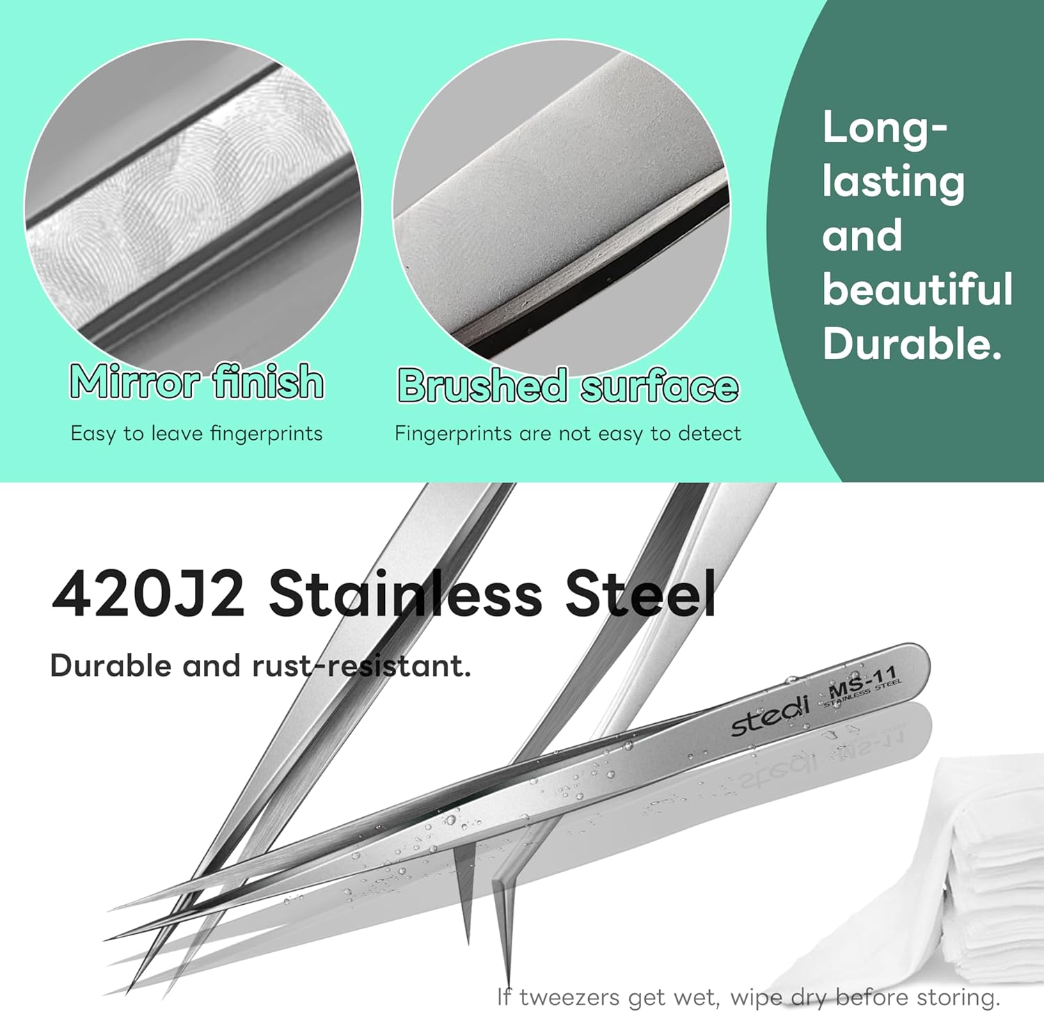 Stedi 2PCS Precision Tweezers Set Straight & Curved Tip for Gundam - TTpen