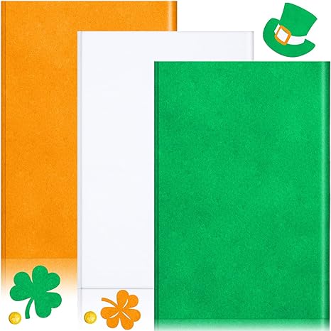 100 Sheets Tissue Wrapping Paper for DIY Crafts 35x50cm Green White Orange