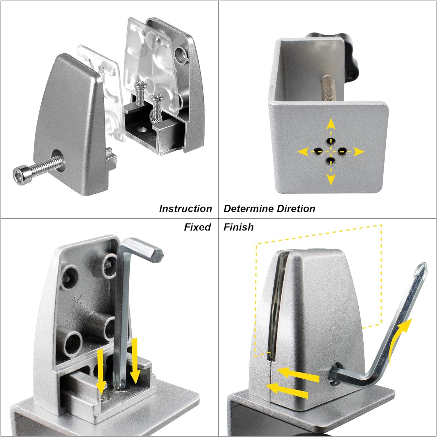 2PCS Sneeze Guard Support Clamp Partition Aluminum Adjustable