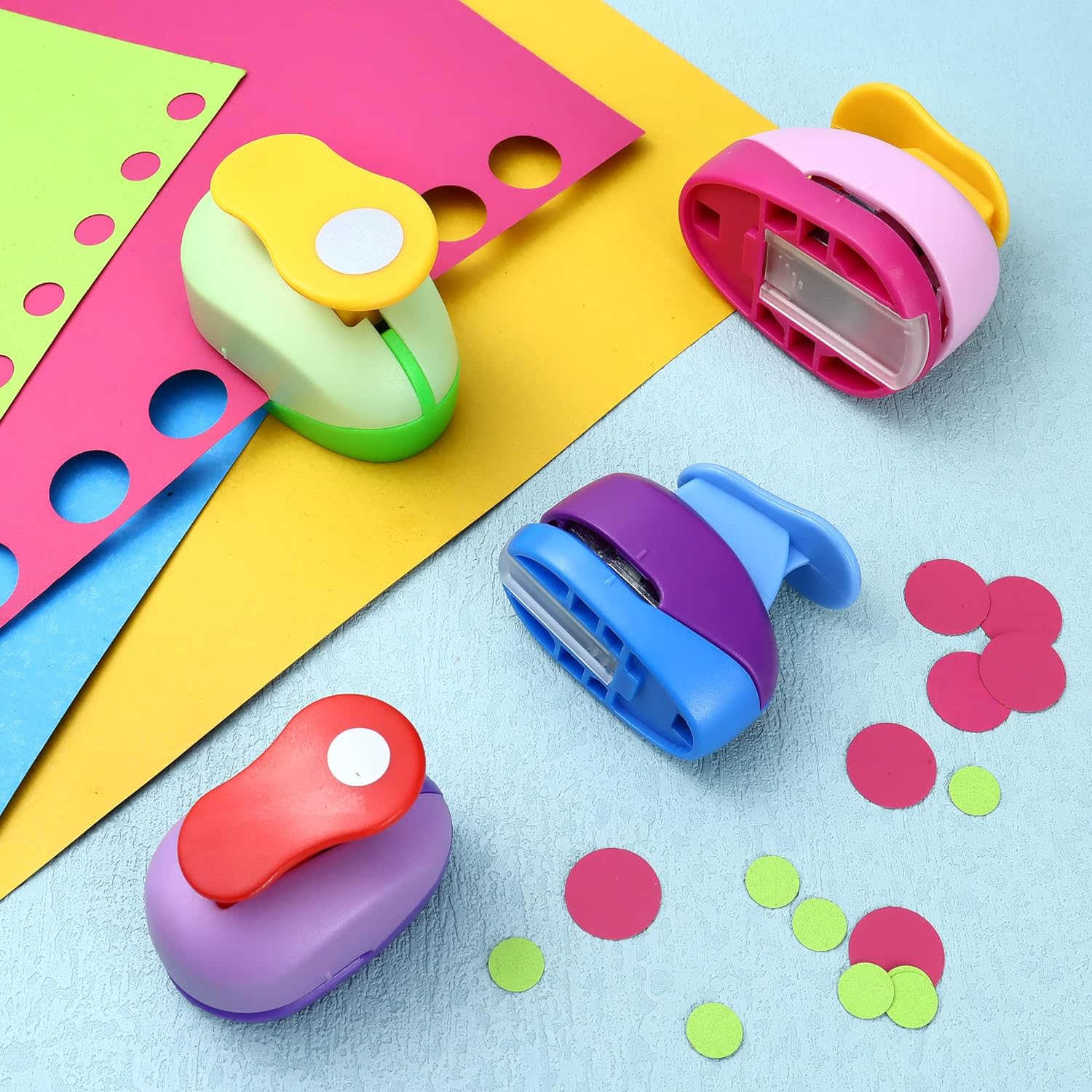 3Pcs 1 Inch Paper Punches with Heart,Star,Circle Craft Hole Shapes