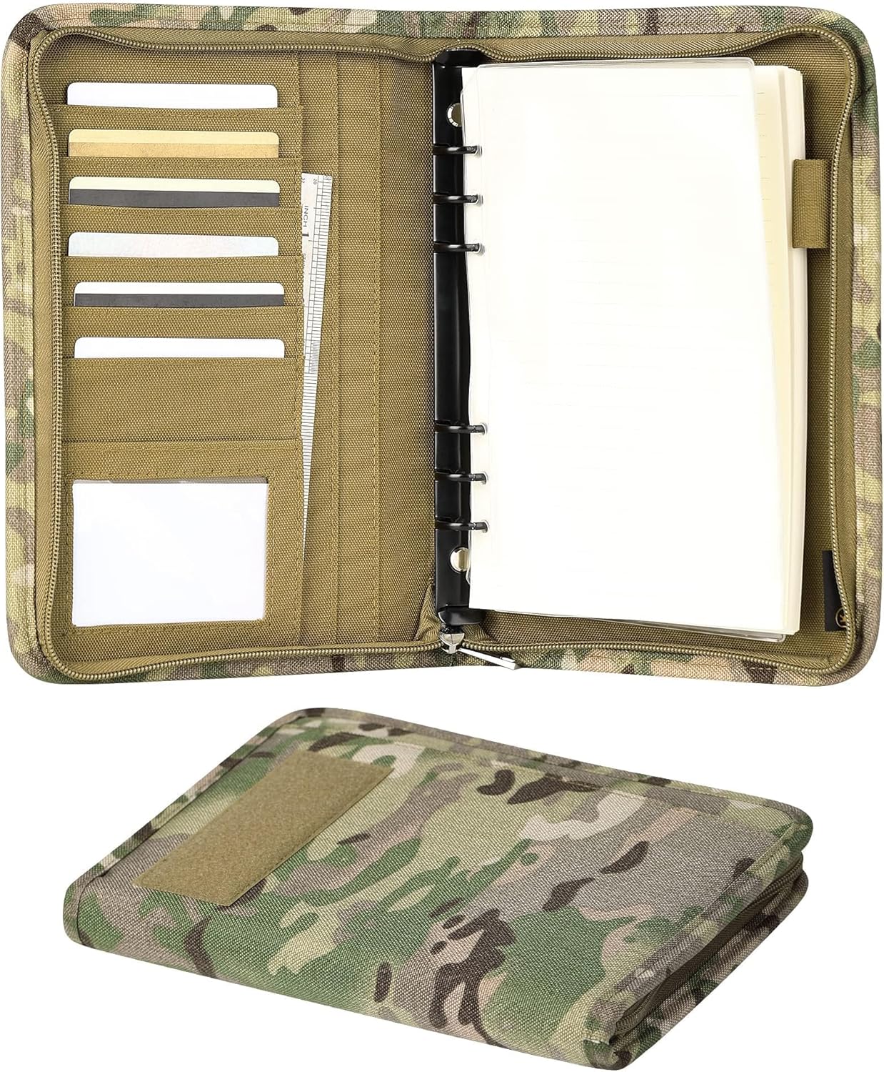 A5 Size Tactical Notebook Padfolio Ring Binder with 80 Sheets Paper