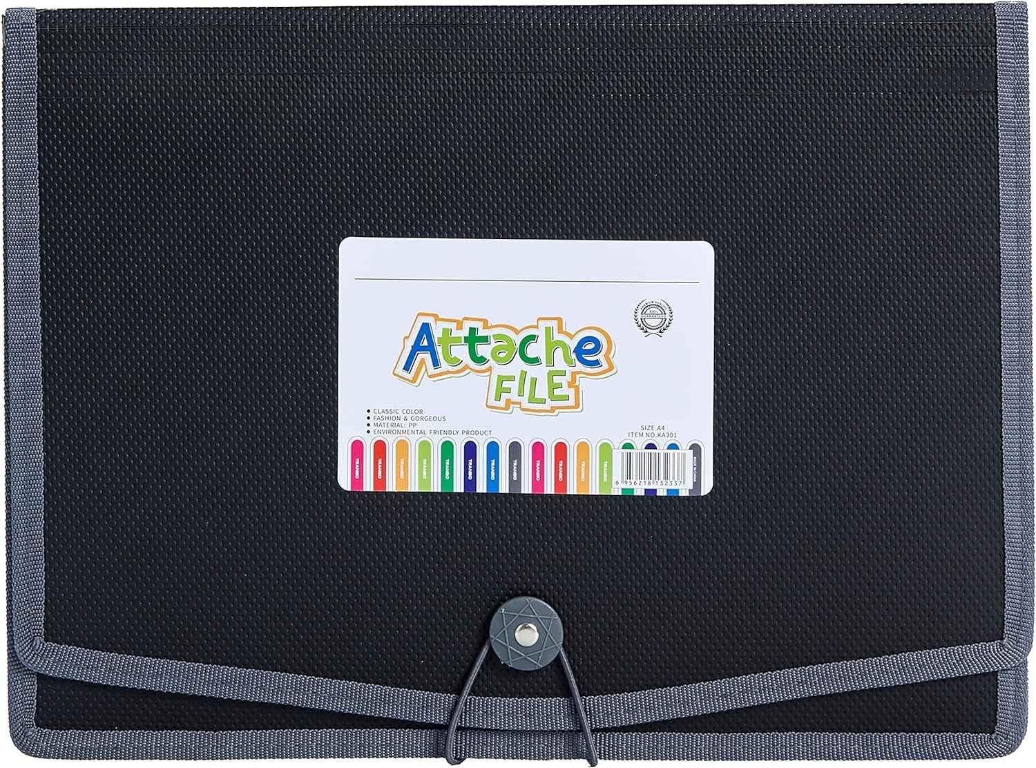 4 Pack Plastic Expanding File Wallet Document Organizer A4 Letter Blac