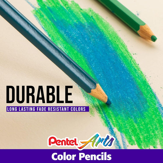 Pentel Arts Colored Pencils,12/24 Assorted Colors