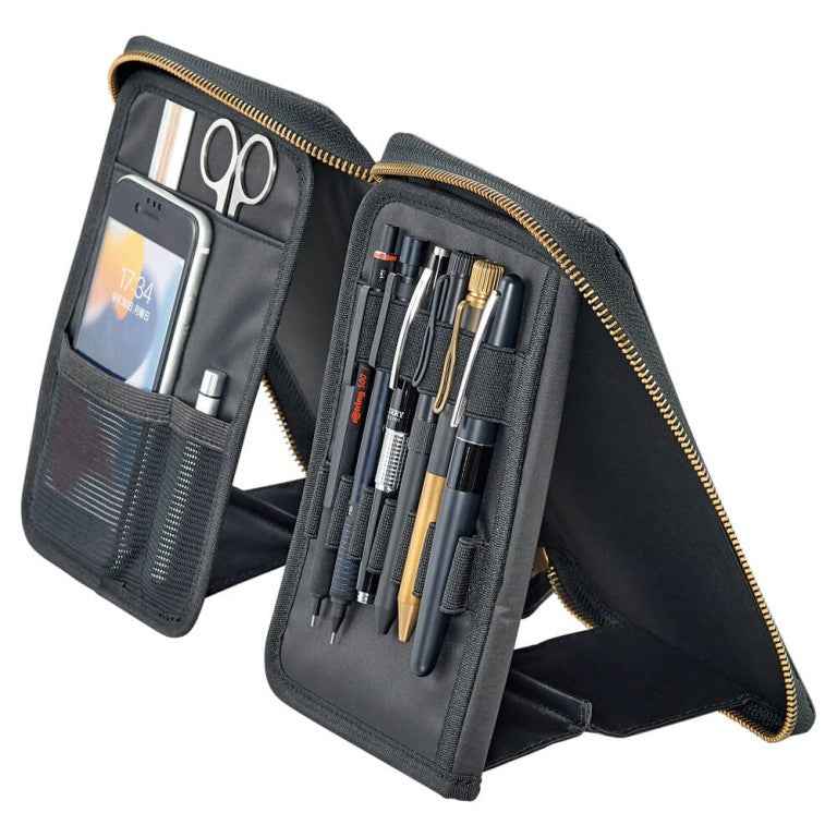 LIHIT LAB A-3803 Stand Book Pen Case PU Leather