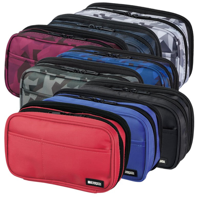 LIHIT LAB A-7555 Zipper Pencil Case Double