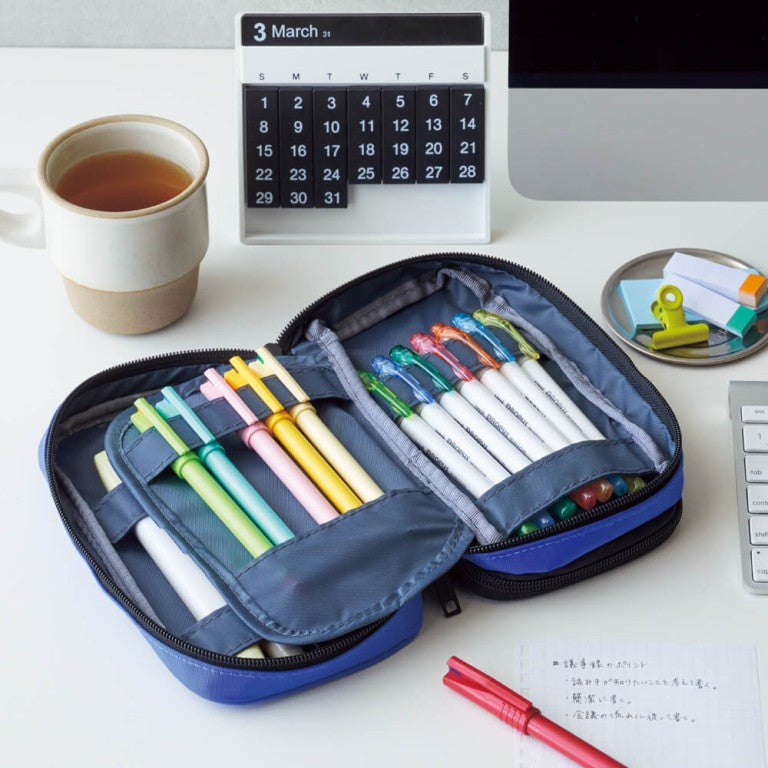 LIHIT LAB A-7555 Zipper Pencil Case Double