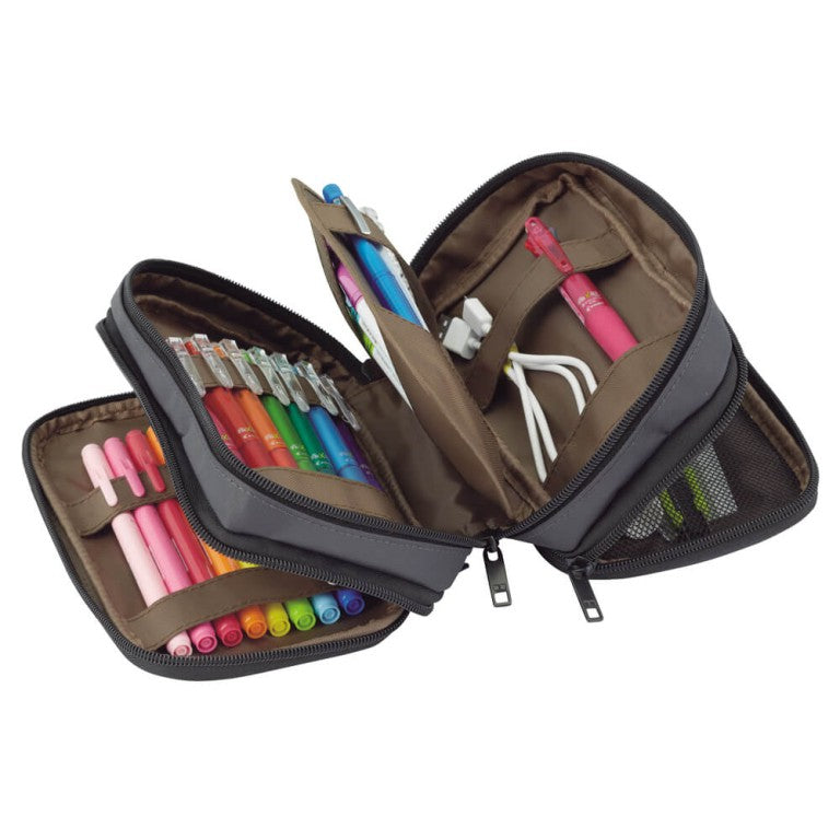 LIHIT LAB A-7556 Zipper Pencil Case Triple