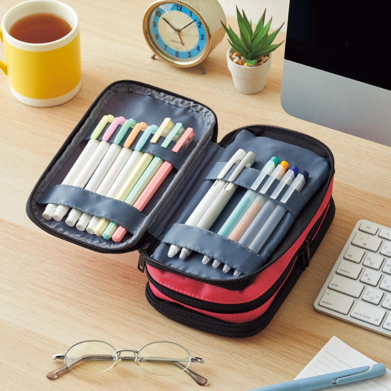 LIHIT LAB A-7556 Zipper Pencil Case Triple