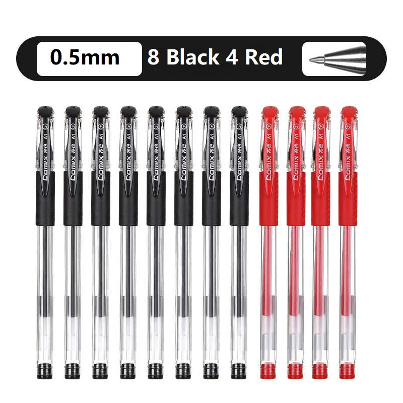 Comix A1 Gel Pens Black Red Ink,Fine Point (0.5mm),12 Count