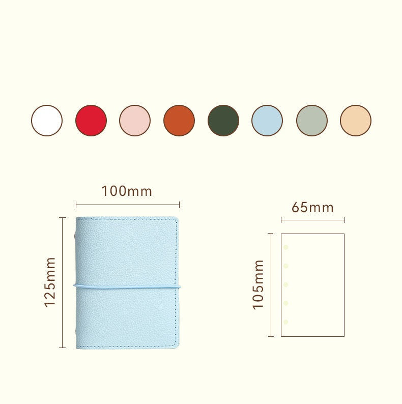 5 Ring Binder Cover A7 MINI Leather Notebooks 8 Color Pack - TTpen