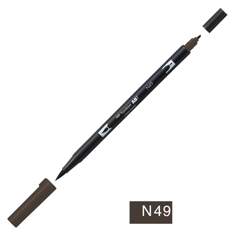 Tombow Dual Brush Pen,Grayscale,1-Pack,Brush and Fine Tip Marker