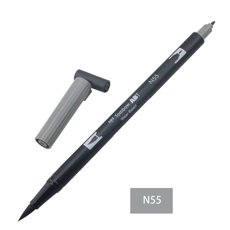 Tombow Dual Brush Pen,Grayscale,1-Pack,Brush and Fine Tip Marker