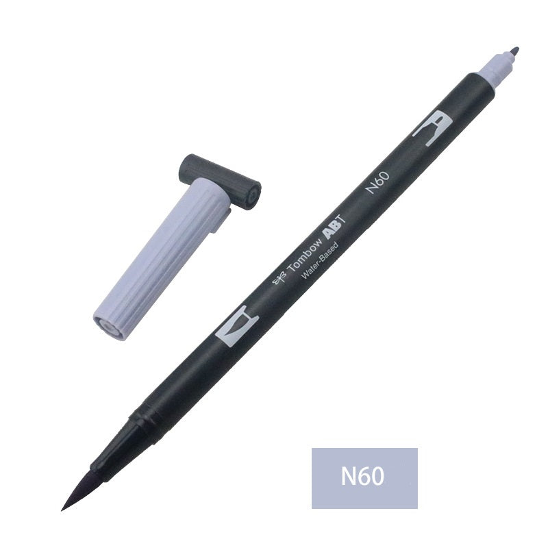 Tombow Dual Brush Pen,Grayscale,1-Pack,Brush and Fine Tip Marker