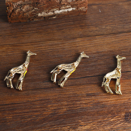 Vibrant Giraffe Alloy Brooch Pin 3 Pack