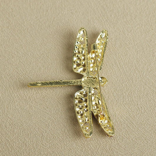 Sparkling Diamond Dragonfly Alloy Brooch Pin 2 Pack