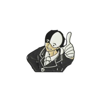 Metal brooch pin set: anime character in black suit, double pack