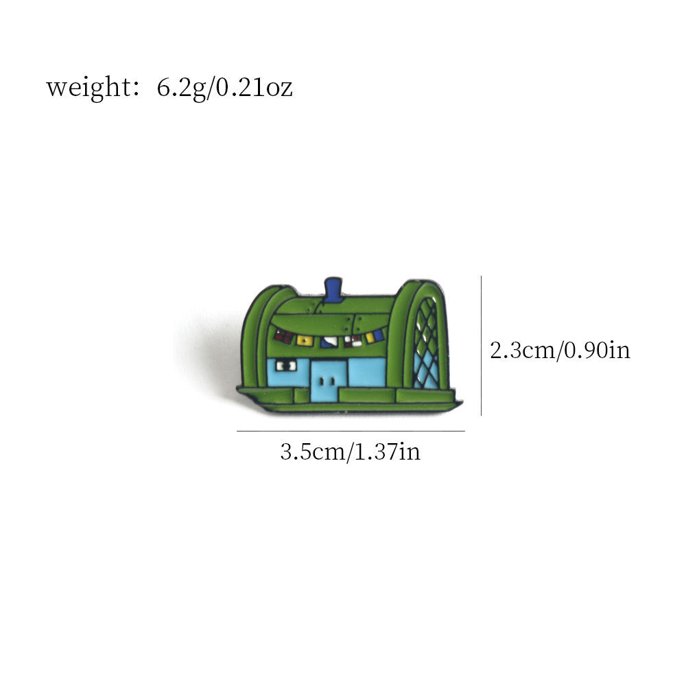 Krusty Krab brooch pin size 3.5cm x 2.3cm, green building design