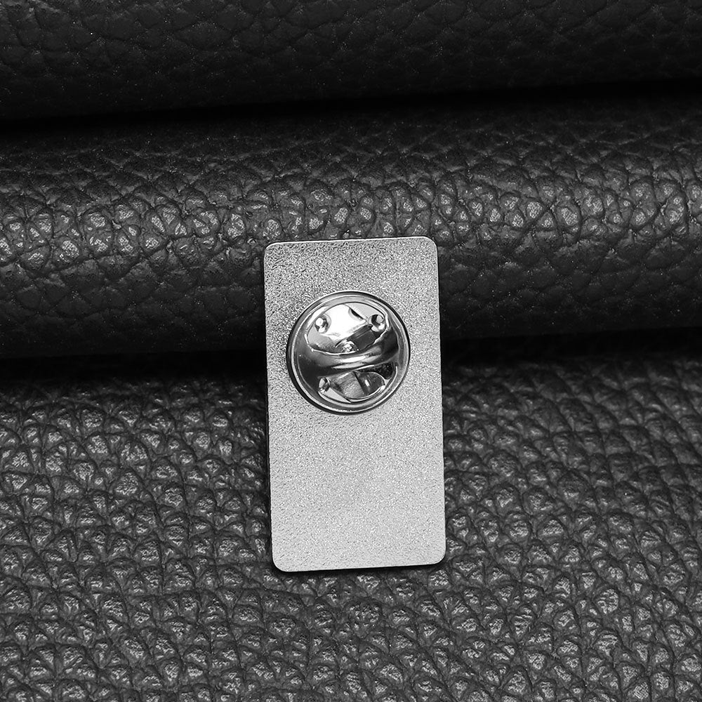 Silver metal brooch pin back with round clasp and fastening pin