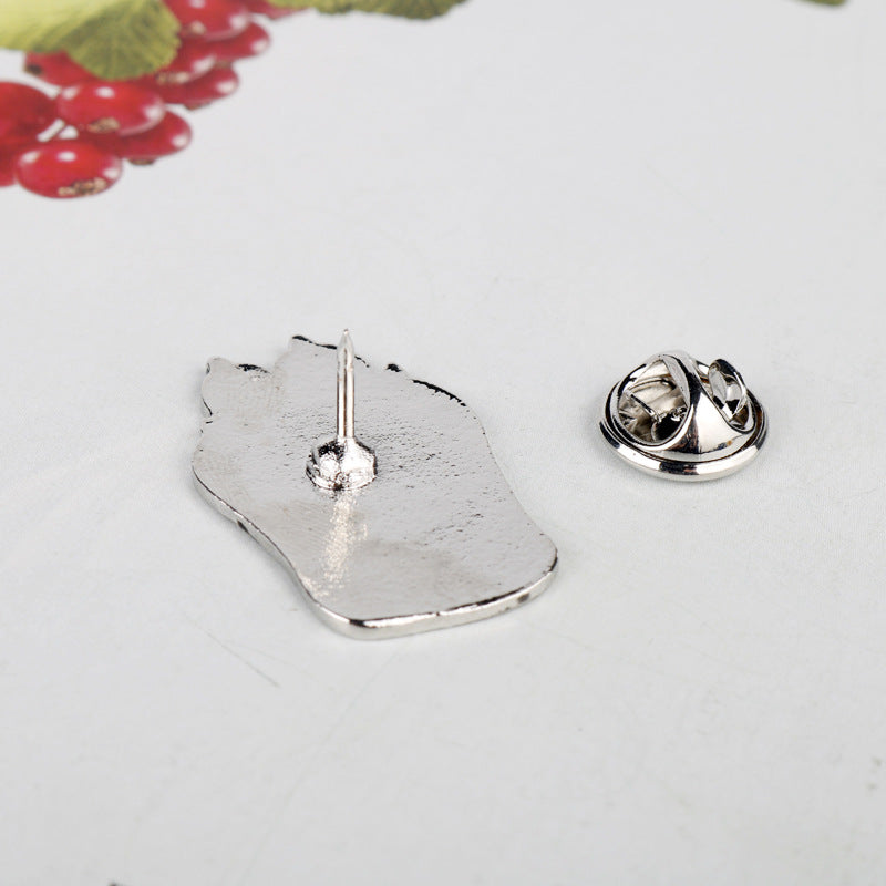 Metal pin backing and clasp for cat claw witch brooch