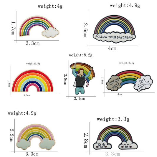 Rainbow Bridge Metal Brooch 7PCS Set