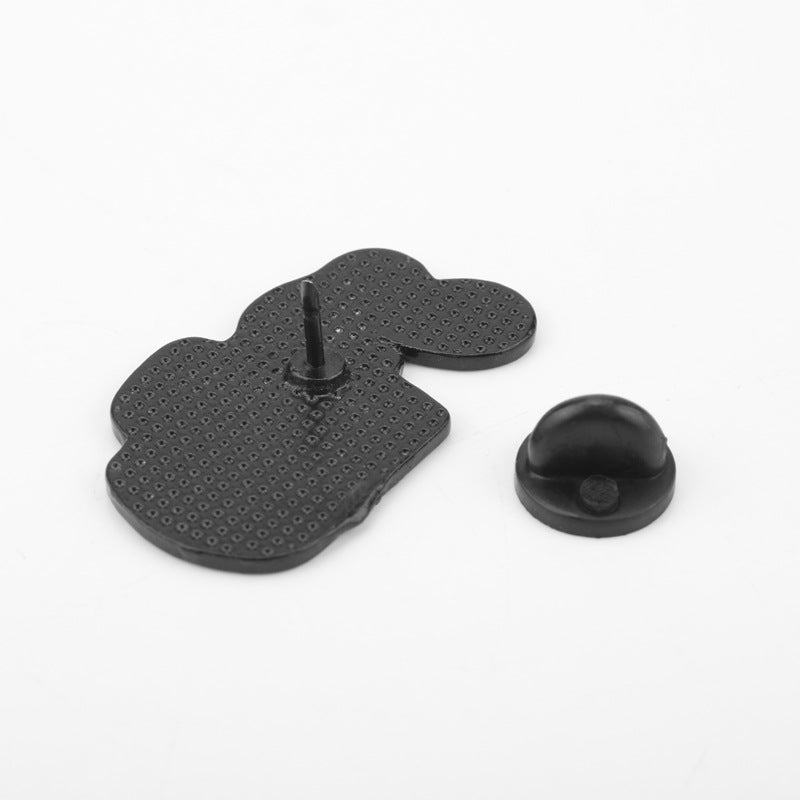 Metal brooch pin back with post and clutch, dark finish