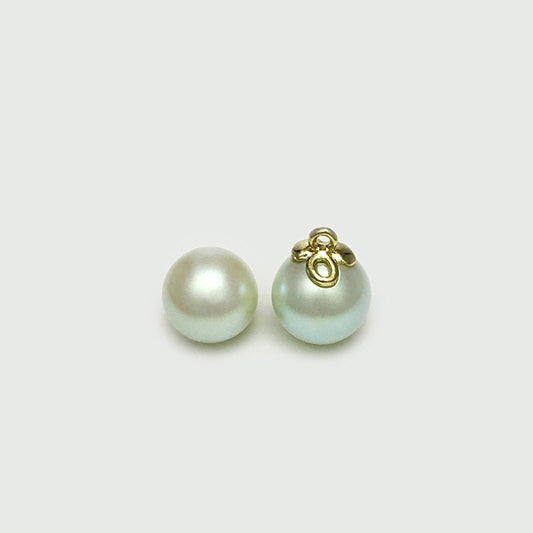 10mm Round Pearl Buttons Golden Loop for Cheongsam Shirts 20pcs Green