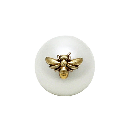 11mm Exquisite Black and White Pearl Bee Buttons with Loop 20pcs