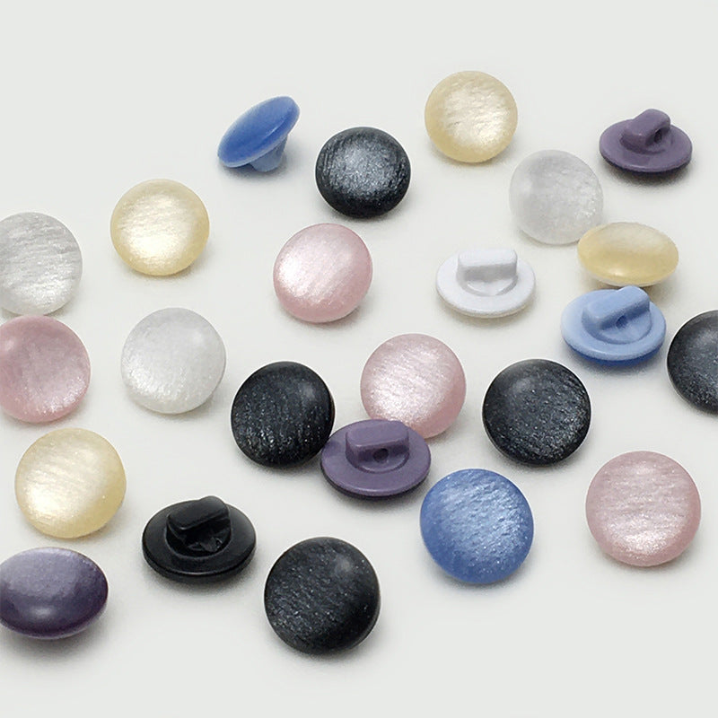 11mm round pearlized resin shirt buttons with shank, mixed colors and backs