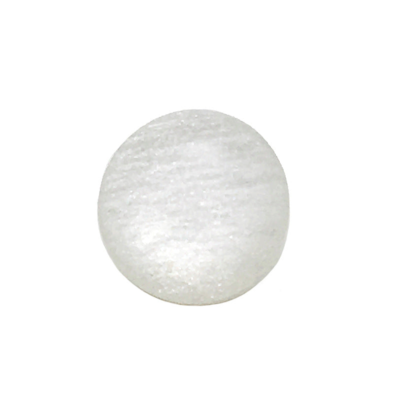 11mm round pearlized resin shirt button, white, flat front
