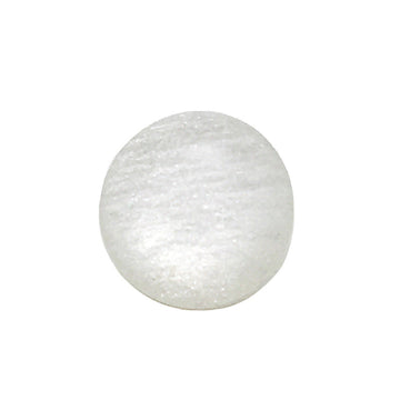 11mm round pearlized resin shirt button, white, flat front